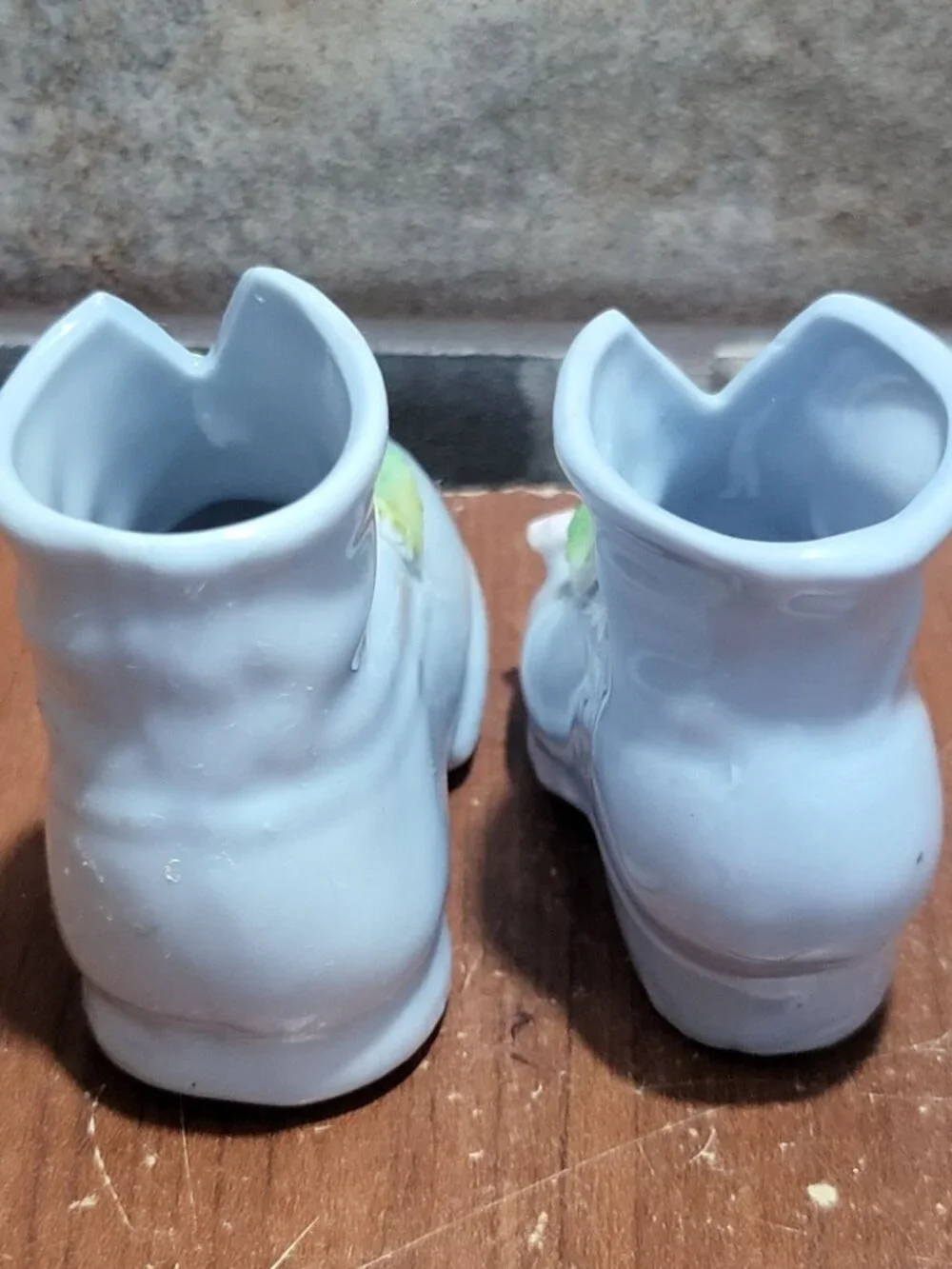Vintage Miniature Porcelain Shoe Figurines Set of 2